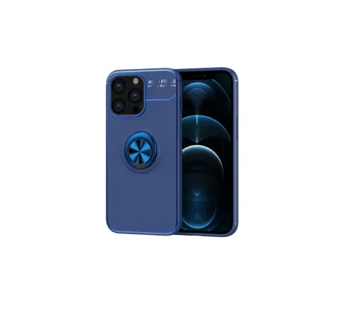 Apple iPhone 13 Pro Kılıf Range Yüzüklü Silikon - Mavi