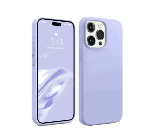 Apple iPhone 15 Pro Max Kılıf First Silikon - Lila