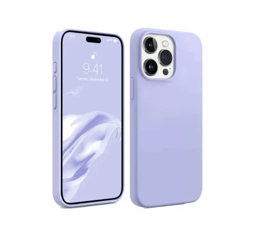Apple iPhone 15 Pro Max Kılıf First Silikon - Lila