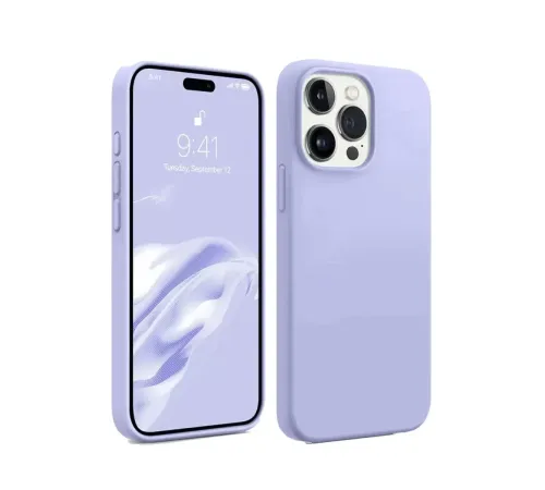 Apple iPhone 15 Pro Max Kılıf First Silikon - Lila