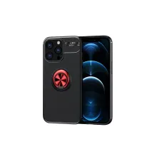 Apple iPhone 13 Pro Kılıf Range Yüzüklü Silikon - Siyah-Kırmızı