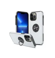 Apple iPhone 13 Pro Kılıf Elit Yüzüklü Kapak - Gümüş