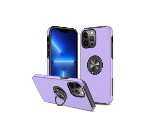 Apple iPhone 13 Pro Kılıf Elit Yüzüklü Kapak - Mor