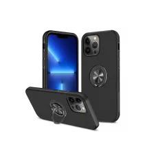 Apple iPhone 13 Pro Max Kılıf Elit Yüzüklü Kapak - Siyah