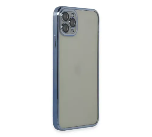 Apple iPhone 11 Pro Max Kılıf Lensli Silikon - Açık Mavi