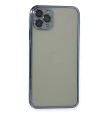 Apple iPhone 11 Pro Max Kılıf Lensli Silikon - Açık Mavi