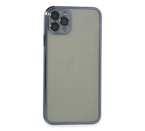Apple iPhone 11 Pro Max Kılıf Lensli Silikon - Açık Mavi