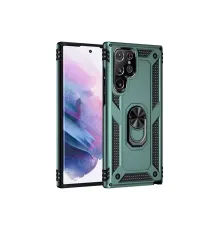 Samsung Galaxy S21 Ultra Kılıf Sofya Yüzüklü Silikon Kapak - Yeşil