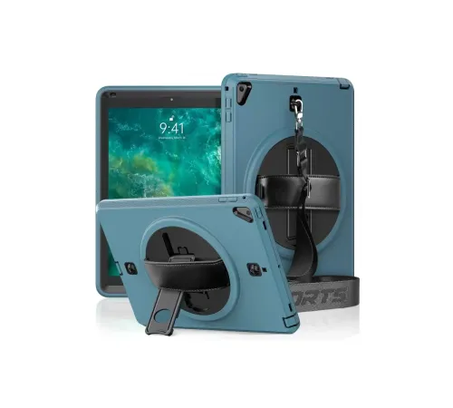 Apple iPad 5 Air 9.7 Kılıf Strap-C Otterbox Tablet Kapak - Mavi