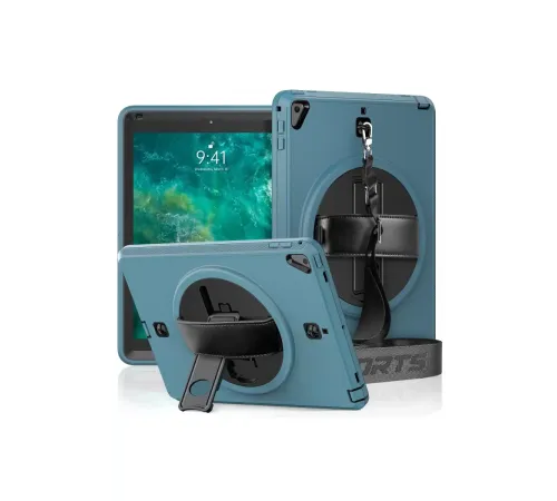 Apple iPad 5 Air 9.7 Kılıf Strap-C Otterbox Tablet Kapak - Mavi