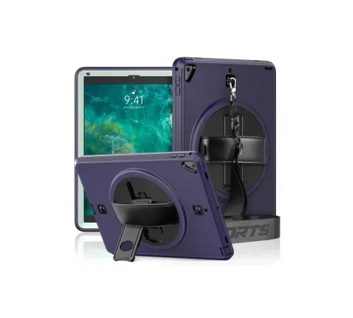 Apple iPad 5 Air 9.7 Kılıf Strap-C Otterbox Tablet Kapak - Lacivert