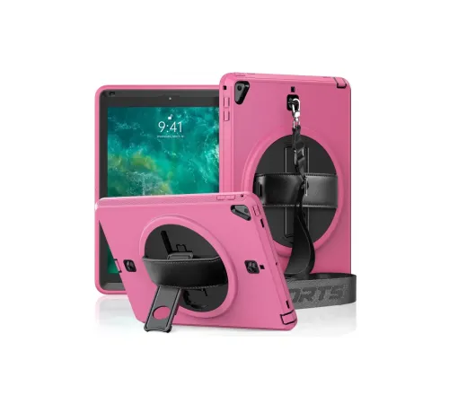 Apple iPad 5 Air 9.7 Kılıf Strap-C Otterbox Tablet Kapak - Pembe