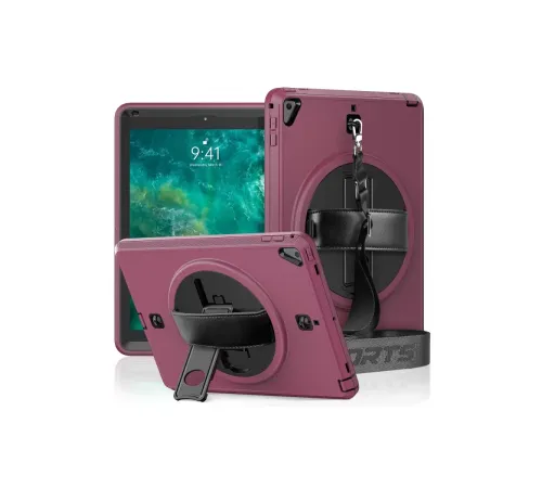 Apple iPad 5 Air 9.7 Kılıf Strap-C Otterbox Tablet Kapak - Mürdüm