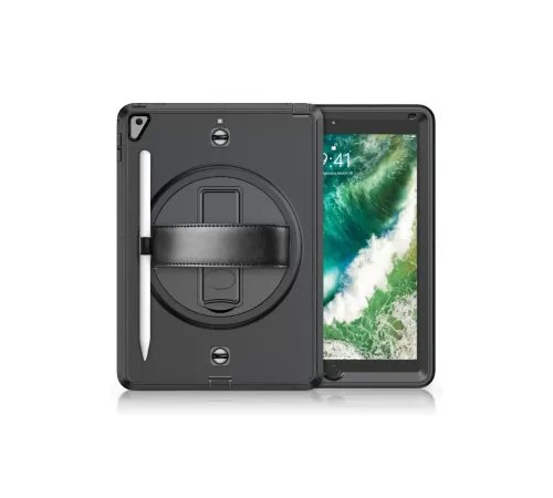 Apple iPad 5 Air 9.7 Kılıf Strap-C Otterbox Tablet Kapak - Siyah