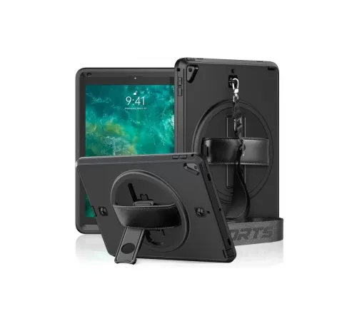 Apple iPad 5 Air 9.7 Kılıf Strap-C Otterbox Tablet Kapak - Siyah