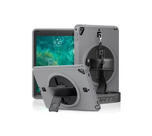 Apple iPad 5 Air 9.7 Kılıf Strap-C Otterbox Tablet Kapak - Gri
