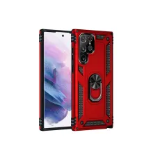 Samsung Galaxy S23 Ultra Kılıf Sofya Yüzüklü Silikon Kapak - Kırmızı