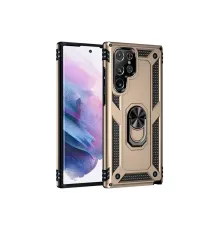 Samsung Galaxy S23 Ultra Kılıf Sofya Yüzüklü Silikon Kapak - Gold