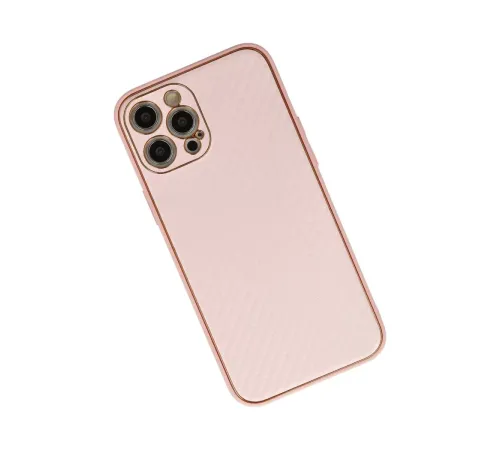 Apple iPhone 12 Pro Max Kılıf Coco Karbon Silikon - Pembe