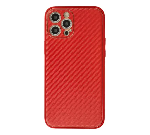 Apple iPhone 12 Pro Max Kılıf Coco Karbon Silikon - Kırmızı