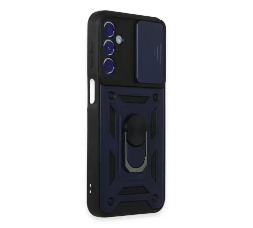 Samsung Galaxy M34 5G Kılıf Pars Lens Yüzüklü Silikon - Lacivert