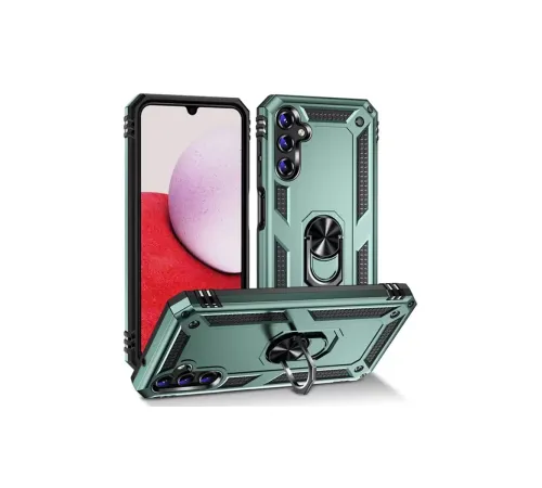 Samsung Galaxy A04S Kılıf Sofya Yüzüklü Silikon Kapak - Yeşil
