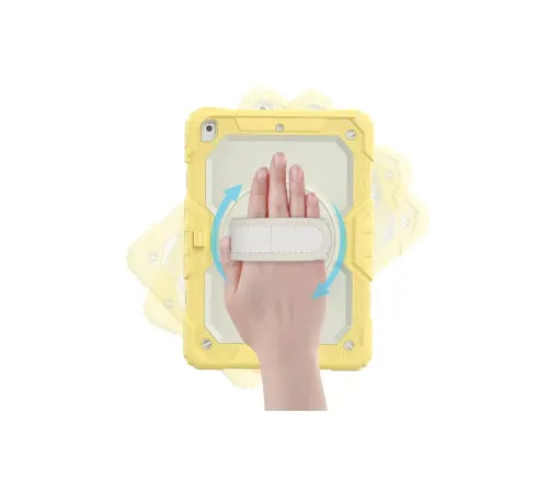 Apple iPad 10.2 (7.nesil) Kılıf Strap New Tablet Kapak - Sarı