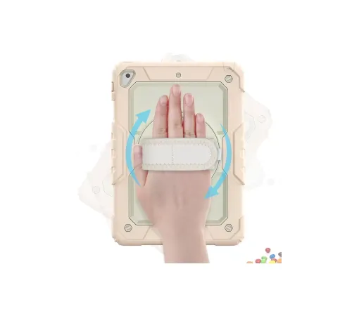 Apple iPad 5 Air 9.7 Kılıf Strap New Tablet Kapak - Pembe