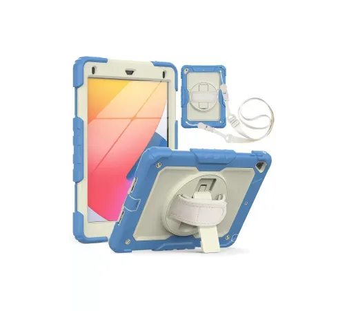 Apple iPad 5 Air 9.7 Kılıf Strap New Tablet Kapak - Mavi