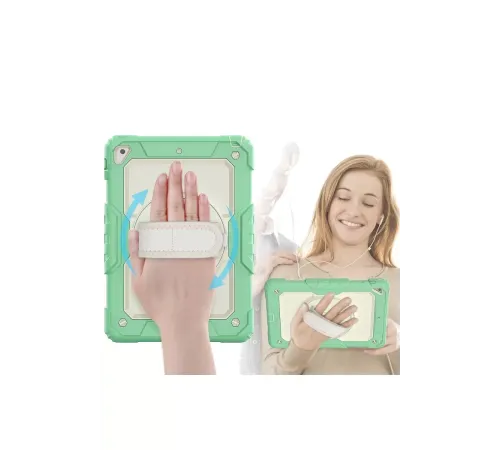 Apple iPad 5 Air 9.7 Kılıf Strap New Tablet Kapak - Yeşil