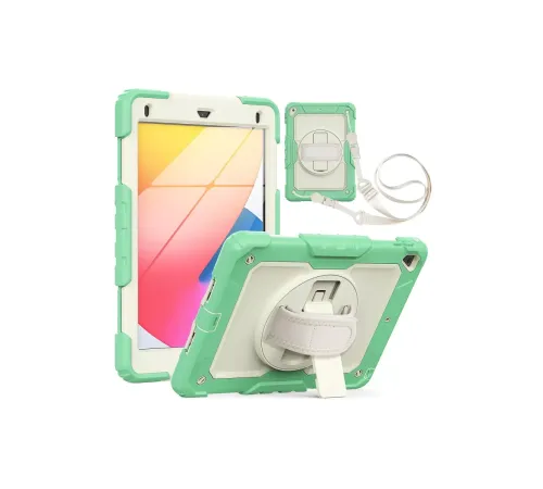 Apple iPad 5 Air 9.7 Kılıf Strap New Tablet Kapak - Yeşil