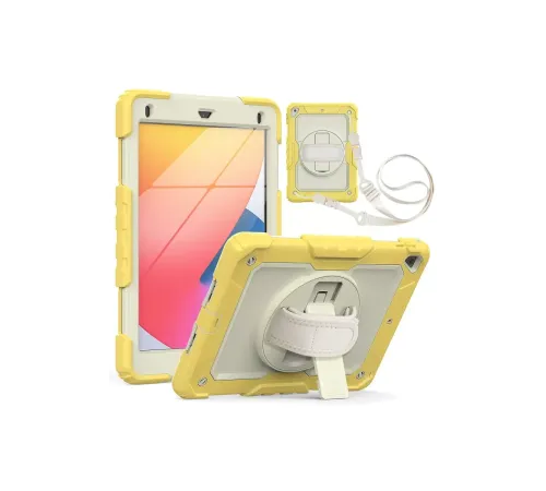 Apple iPad 5 Air 9.7 Kılıf Strap New Tablet Kapak - Sarı
