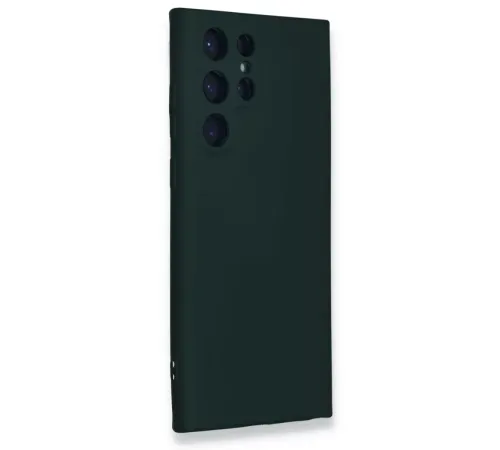 Samsung Galaxy S23 Ultra Kılıf Nano içi Kadife Silikon - Koyu Yeşil