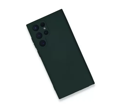 Samsung Galaxy S23 Ultra Kılıf Nano içi Kadife Silikon - Koyu Yeşil
