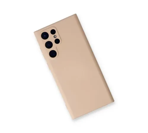 Samsung Galaxy S23 Ultra Kılıf Nano içi Kadife Silikon - Pudra
