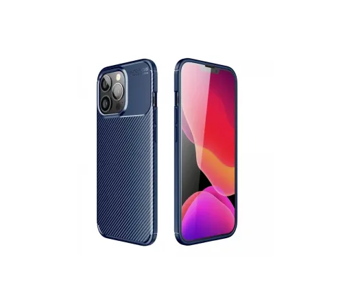 Apple iPhone 13 Pro Kılıf Auto Focus Karbon Kapak - Lacivert