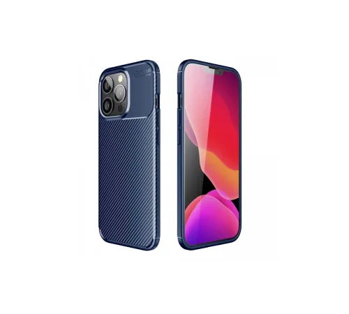 Apple iPhone 13 Pro Kılıf Auto Focus Karbon Kapak - Lacivert