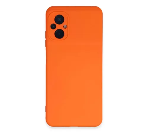 Xiaomi Poco M5 Kılıf Nano içi Kadife Silikon - Turuncu