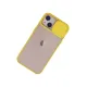 Apple iPhone 13 Kılıf Palm Buzlu Kamera Sürgülü Silikon - Sarı