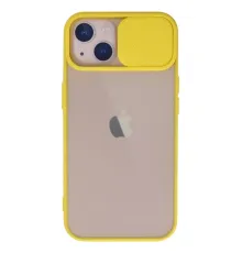 Apple iPhone 13 Kılıf Palm Buzlu Kamera Sürgülü Silikon - Sarı