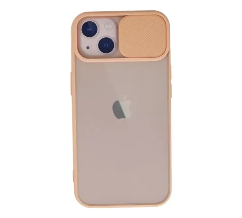 Apple iPhone 13 Kılıf Palm Buzlu Kamera Sürgülü Silikon - Pembe