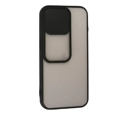 Apple iPhone 13 Pro Kılıf Palm Buzlu Kamera Sürgülü Silikon - Siyah