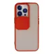 Apple iPhone 13 Pro Kılıf Palm Buzlu Kamera Sürgülü Silikon - Kırmızı
