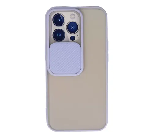 Apple iPhone 13 Pro Kılıf Palm Buzlu Kamera Sürgülü Silikon - Lila