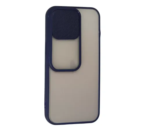 Apple iPhone 13 Pro Kılıf Palm Buzlu Kamera Sürgülü Silikon - Lacivert