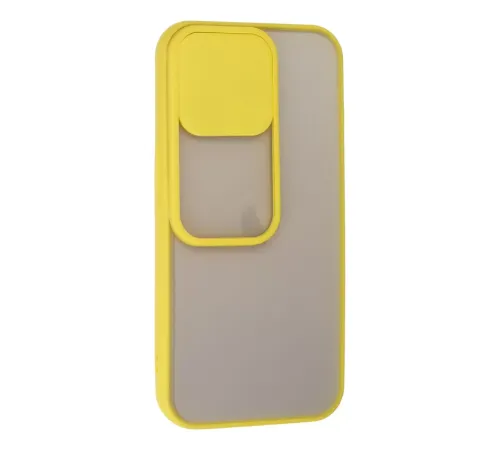 Apple iPhone 13 Pro Kılıf Palm Buzlu Kamera Sürgülü Silikon - Sarı
