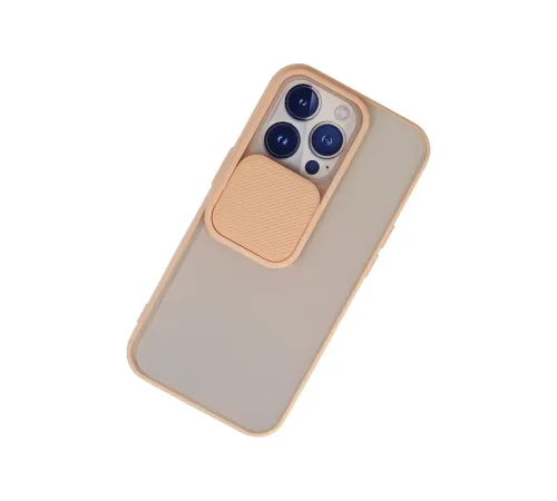 Apple iPhone 13 Pro Kılıf Palm Buzlu Kamera Sürgülü Silikon - Pembe