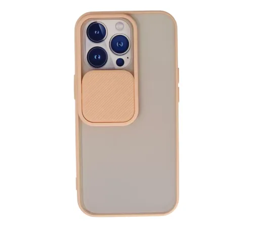 Apple iPhone 13 Pro Kılıf Palm Buzlu Kamera Sürgülü Silikon - Pembe