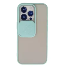 Apple iPhone 13 Pro Kılıf Palm Buzlu Kamera Sürgülü Silikon - Turkuaz