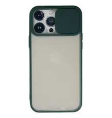 Apple iPhone 13 Pro Max Kılıf Palm Buzlu Kamera Sürgülü Silikon - Yeşil